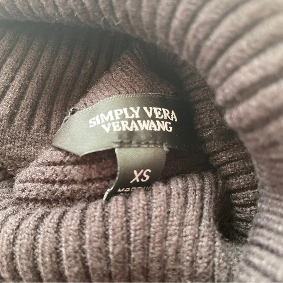 Simply Vera Vera Wang Women’s Side-Tie Ribbed Turtleneck Fall Winter Sweater - Picture 17 of 17